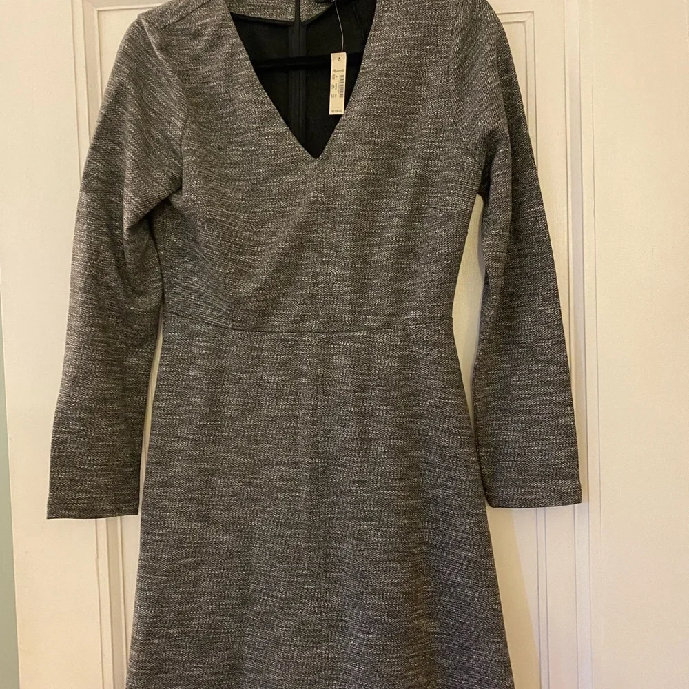 NWT madewell brand dress. Size 8- grey, black and white pattern - Picture 2 of 6